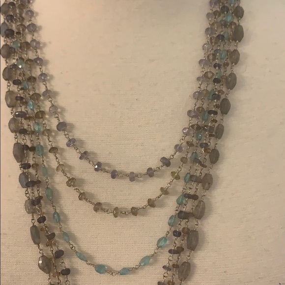 Exquisite SaFia multi stone 6 strand necklace - Picture 3 of 11